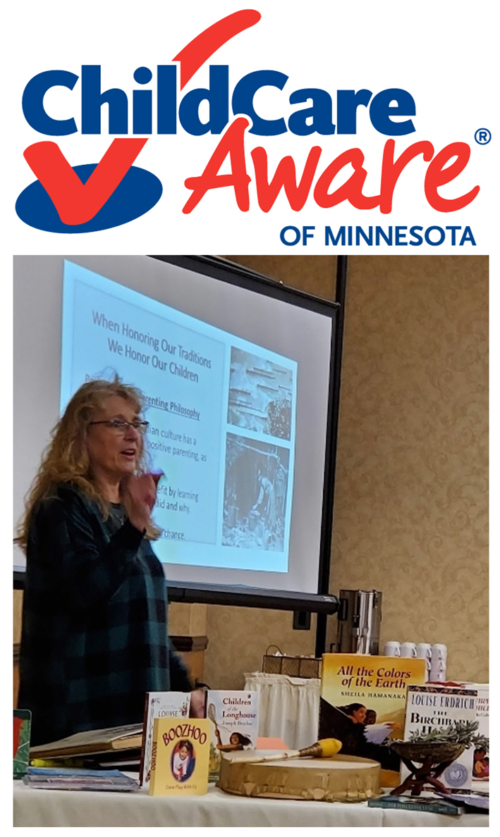 Childcare Aware of Minnesota logo Image of professional trainer